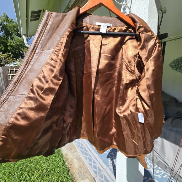Cote Femme Tan Leather Zip Jacket 14 - Picture 8 of 11